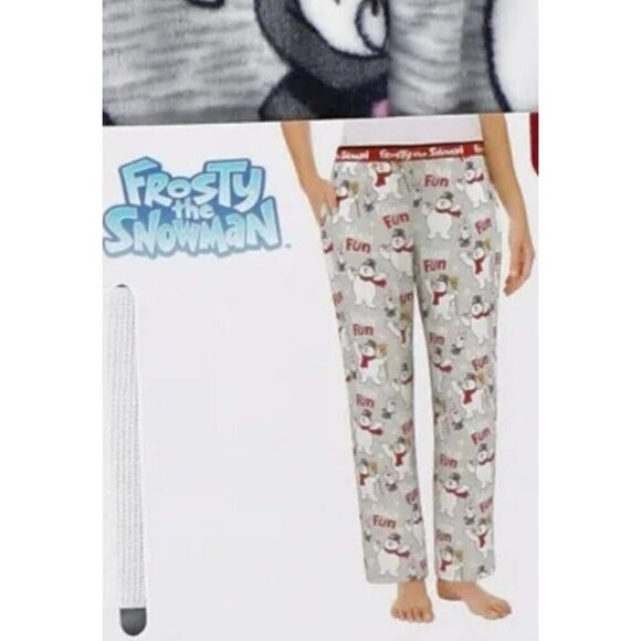 Frosty The Snowman Womens Velour Sleep Pants With Pockets Large 12-14 - Picture 3 of 5